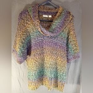 Cato Multicolor Knit Cowl Neck Sweater